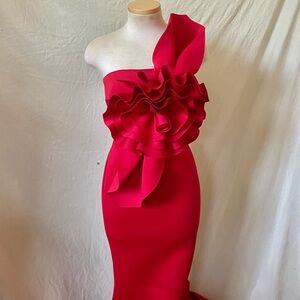 Red Mermaid Luxe Dress